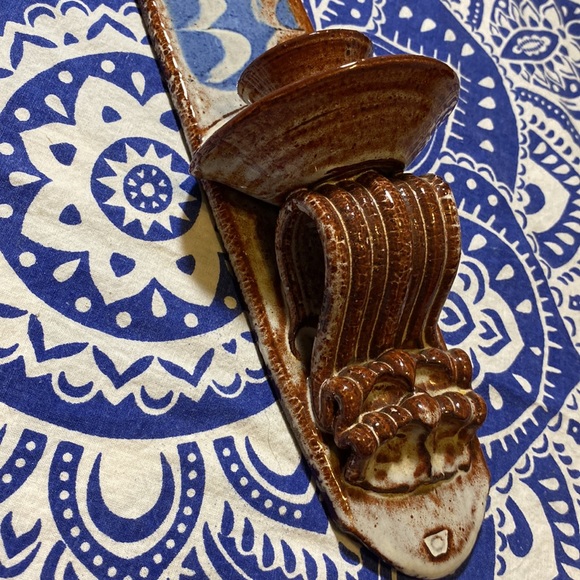 Boho Handmade Artisan Clay Pottery Candle Sconce - Picture 8 of 14